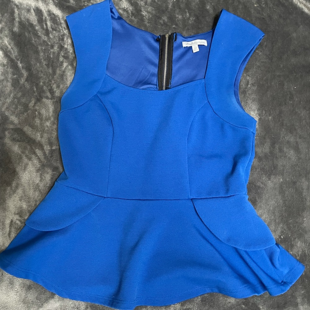 Blue peplum top from Charlotte Russe